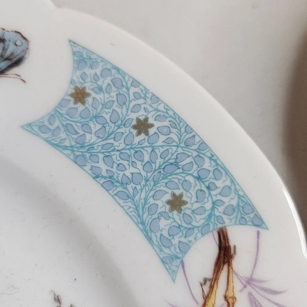 Antique Haviland & Co Limoges Meadow Visitors Luncheon Plates 5 pc Factory Decor